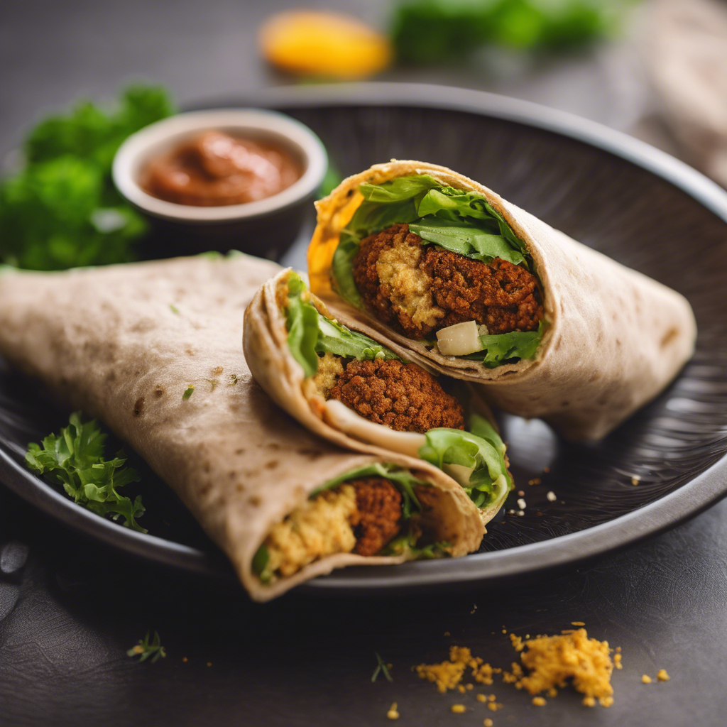 Vegan Falafel Wrap with Spicy Hummus